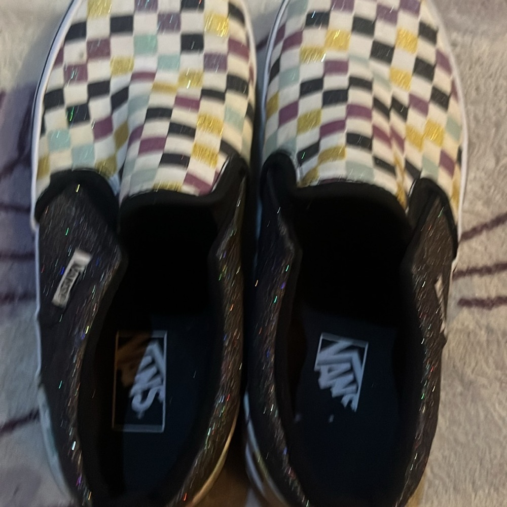 Vans mint condition Colorful Checkered Missy size 6 Slip-On Shoes - Picture 4 of 6